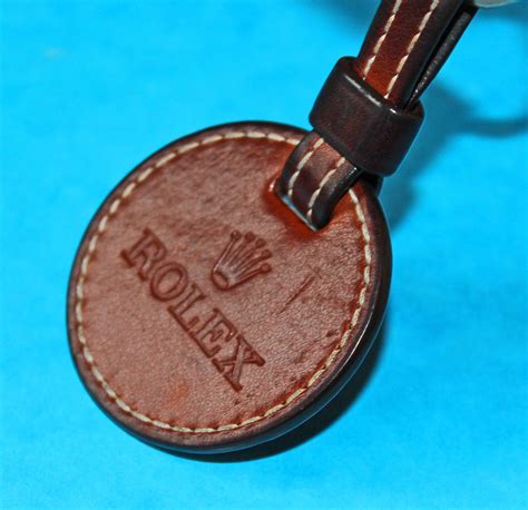 rolex brown leather keyring.